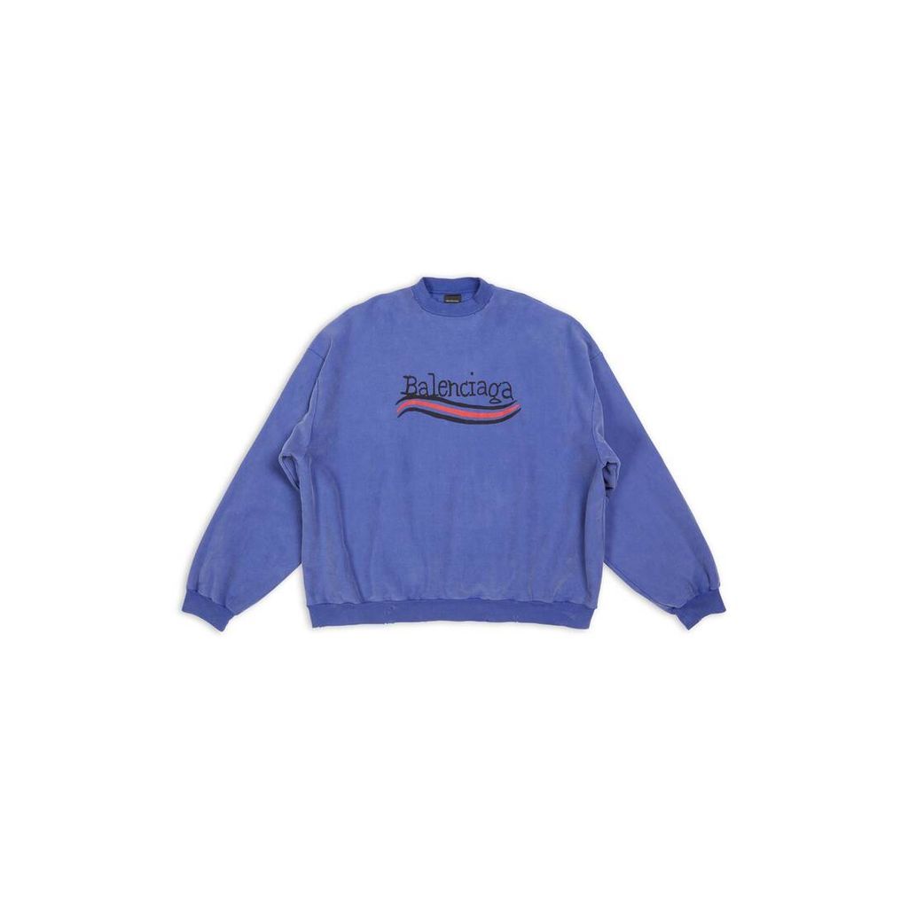Hand-Drawn Political Campaign Sweatshirt Oversized