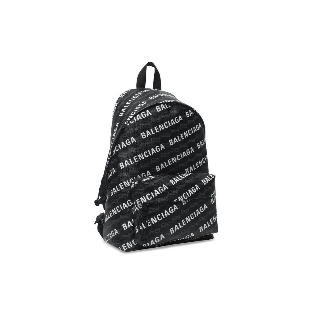 Signature Medium Backpack BB Monogram Coated Canvas And Allover Logo