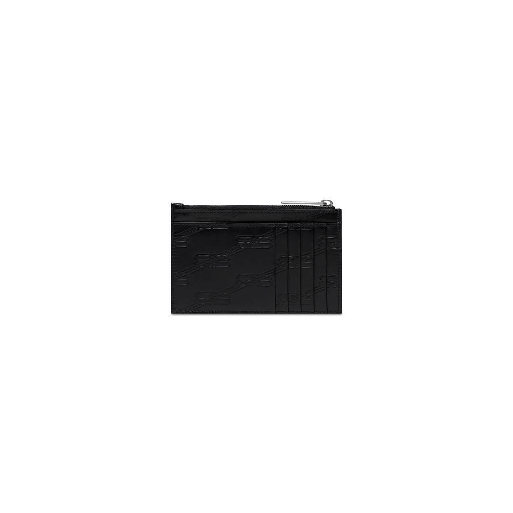 Embossed Monogram Long Coin And Card Holder Box