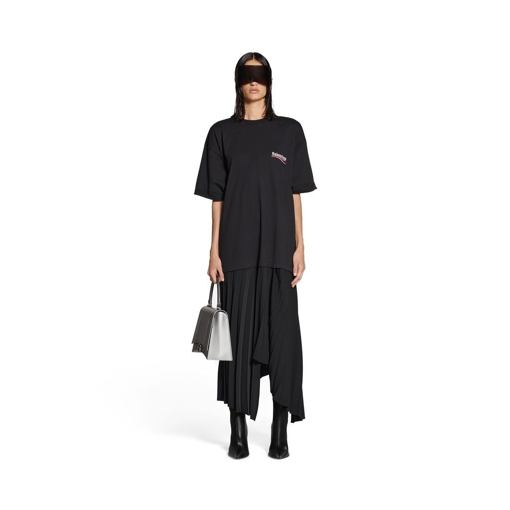 Political Campaign Pleated T-Shirt Dress