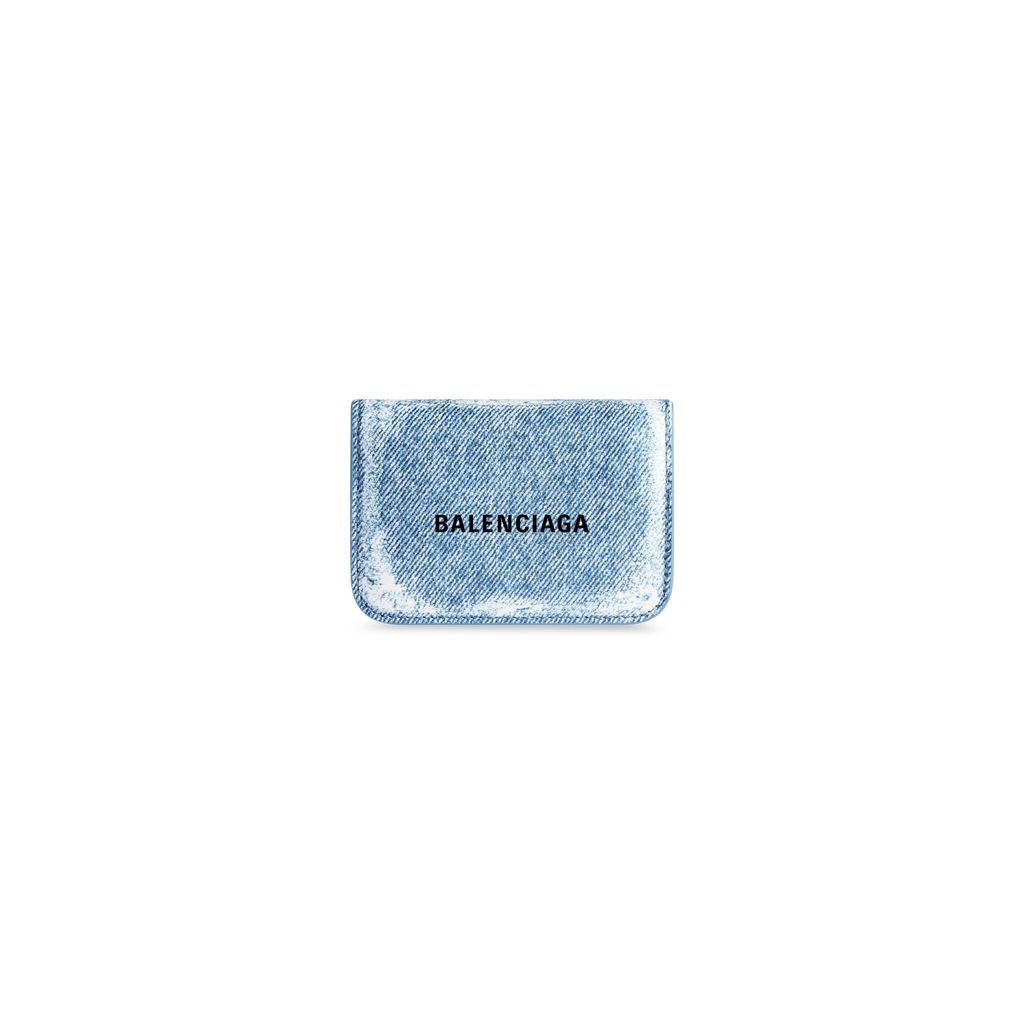 Cash Mini Wallet Denim Print