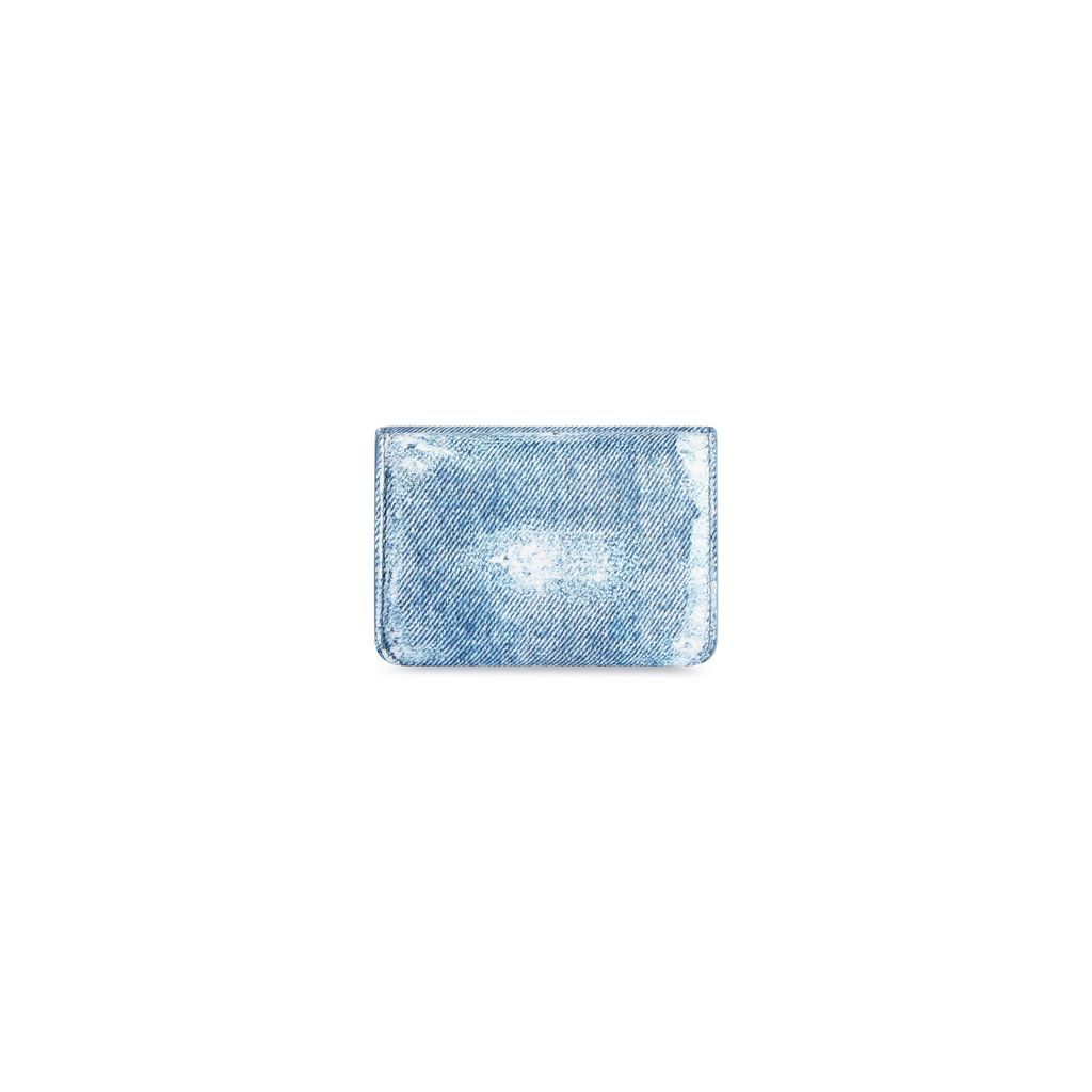 Cash Mini Wallet Denim Print