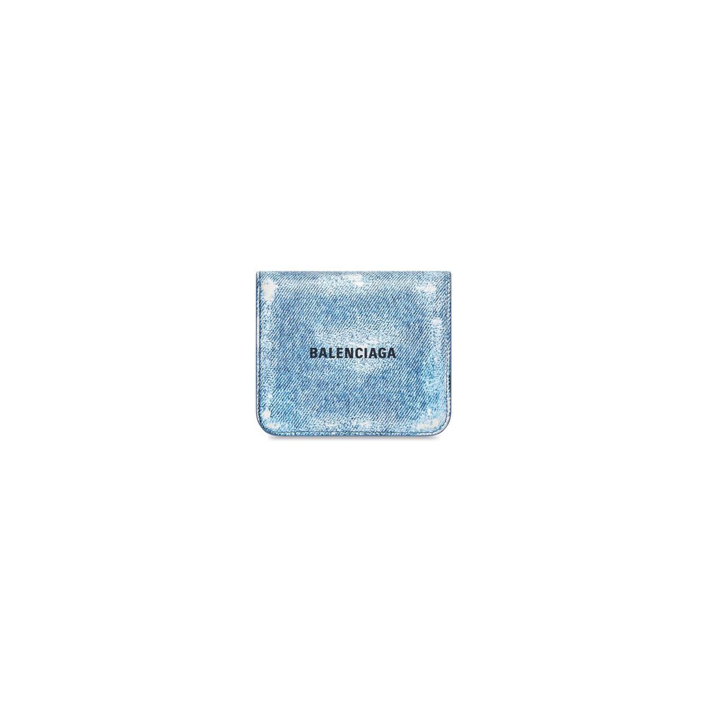 Cash Flap Coin And Card Holder Denim Print