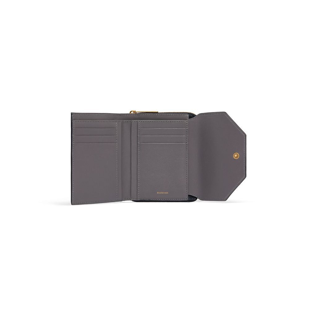 Envelope Compact Wallet With Flap