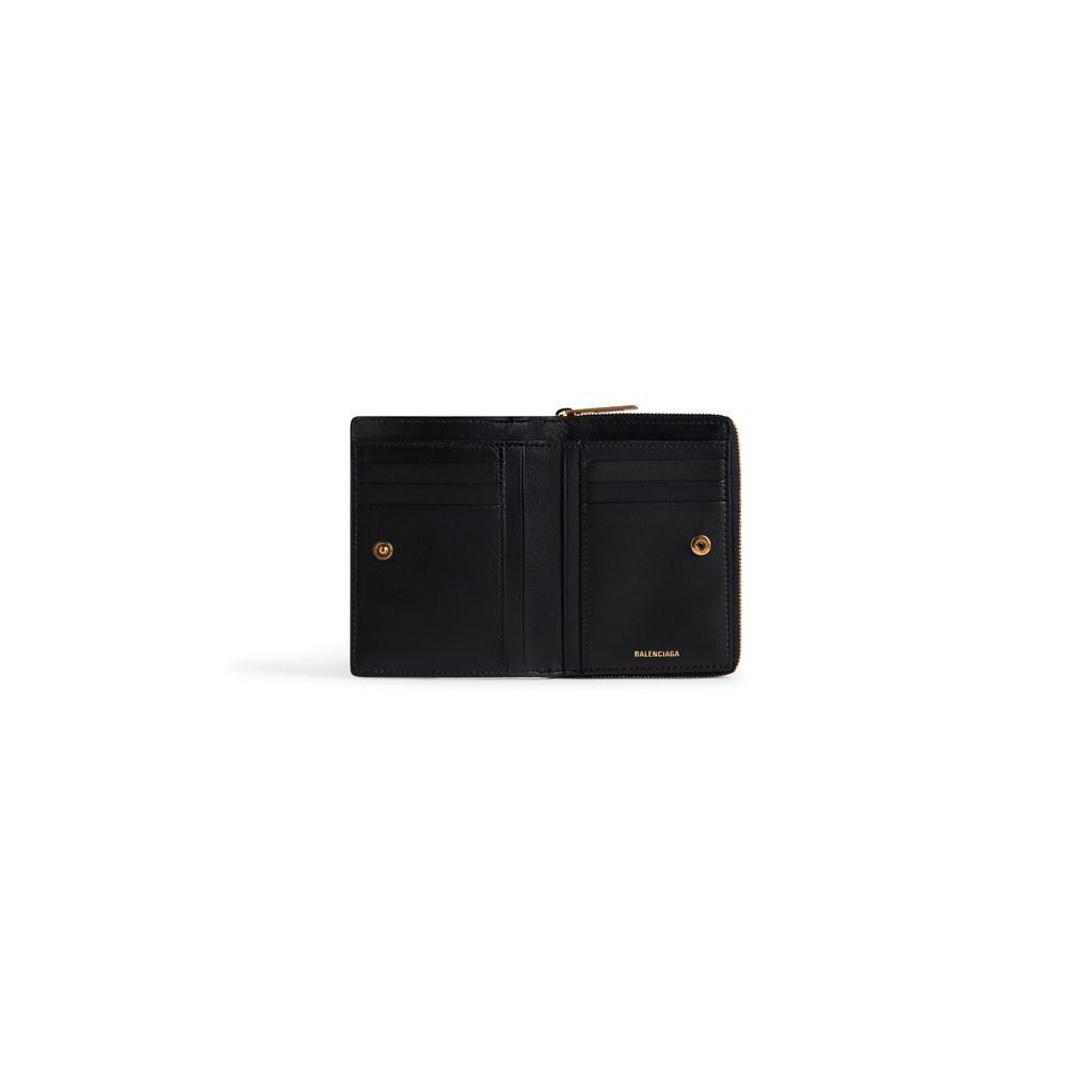 Embossed Monogram Bifold Compact Wallet
