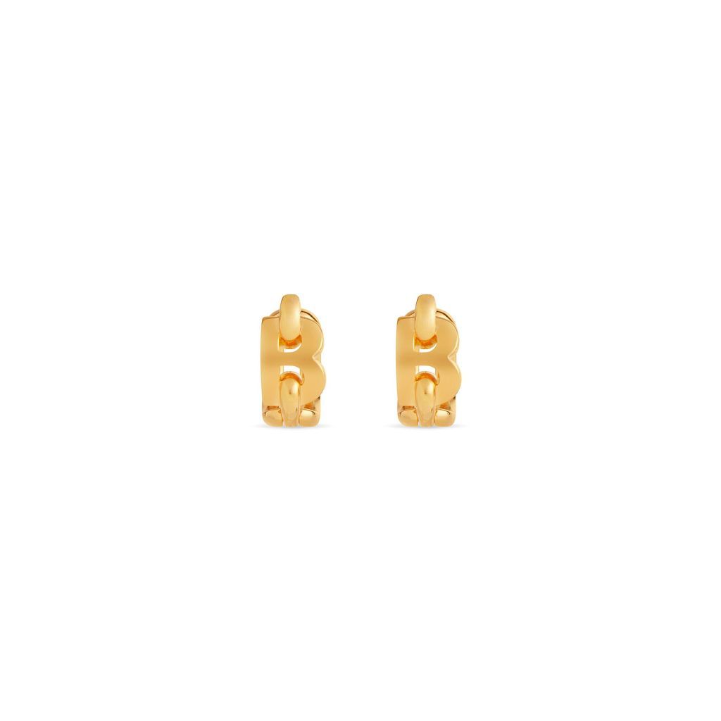 B Chain Hoop Earrings