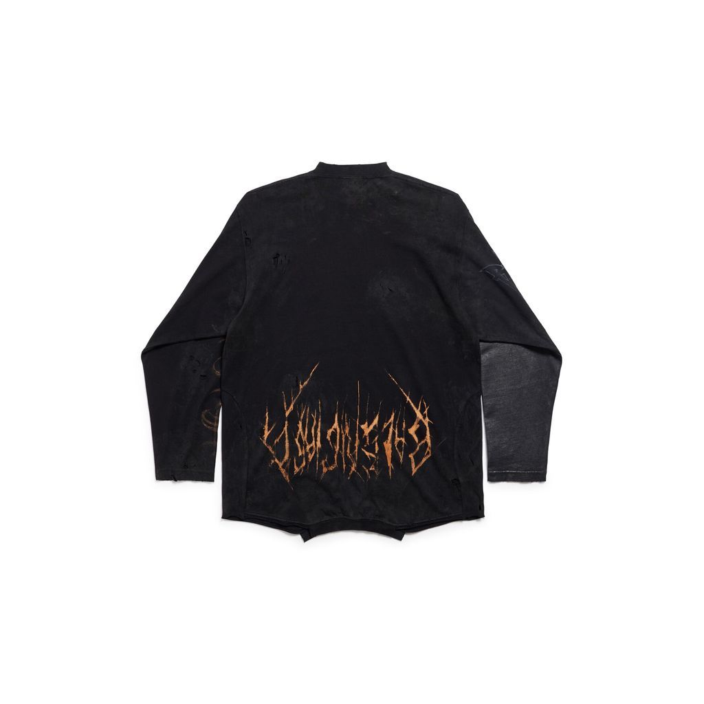 Paris Moon Upside Down Long Sleeve T-Shirt Oversized