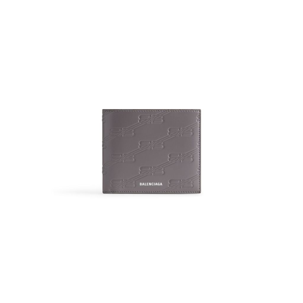 Embossed Monogram Square Folded Coin Wallet Box