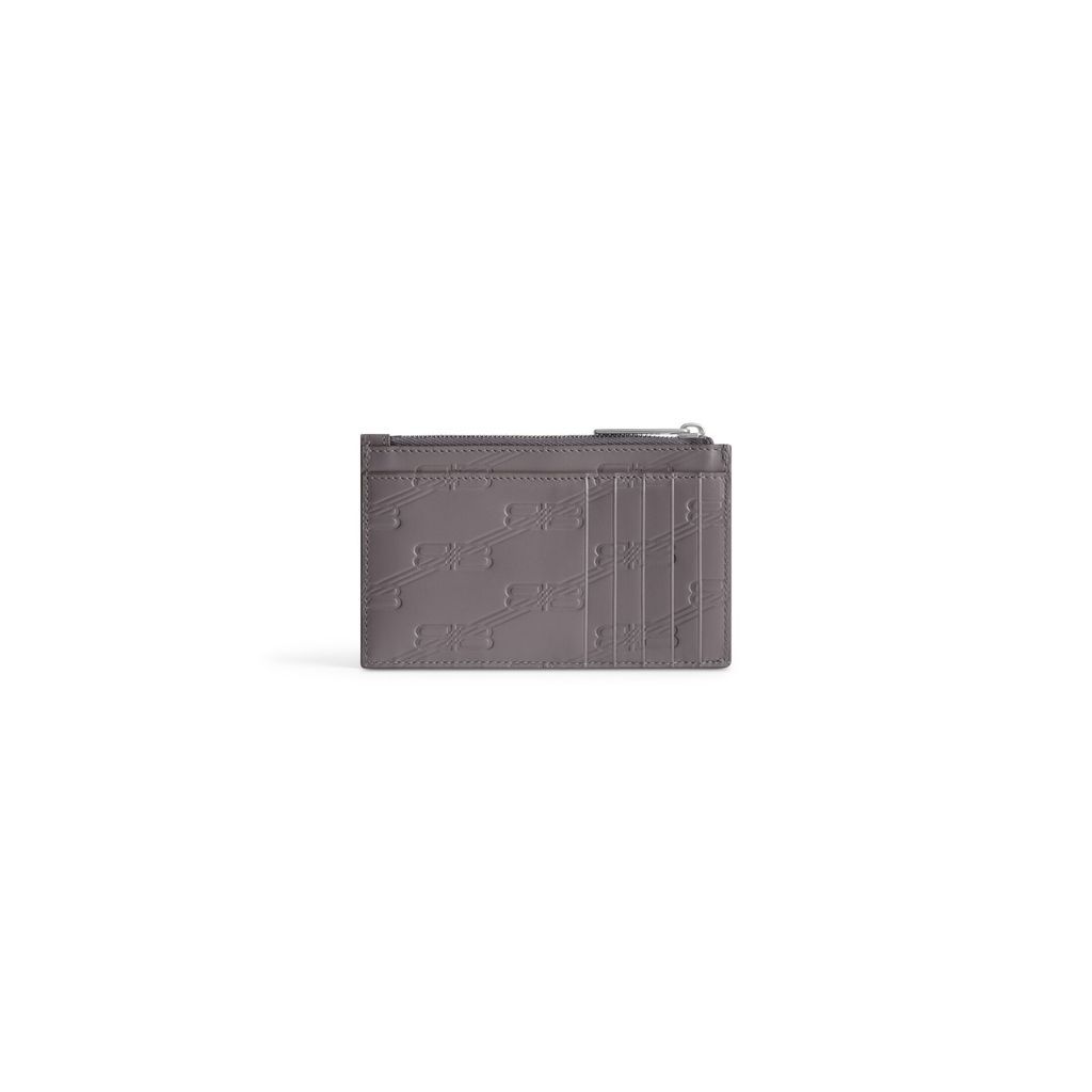 Embossed Monogram Long Coin And Card Holder Box