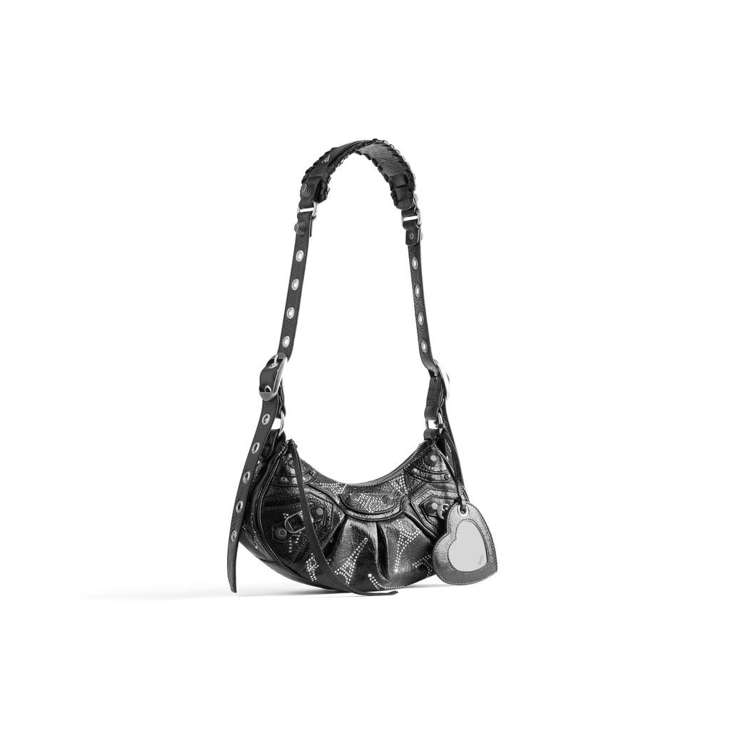 Le Cagole XS Shoulder Bag Eiffel Tower With Rhinestones