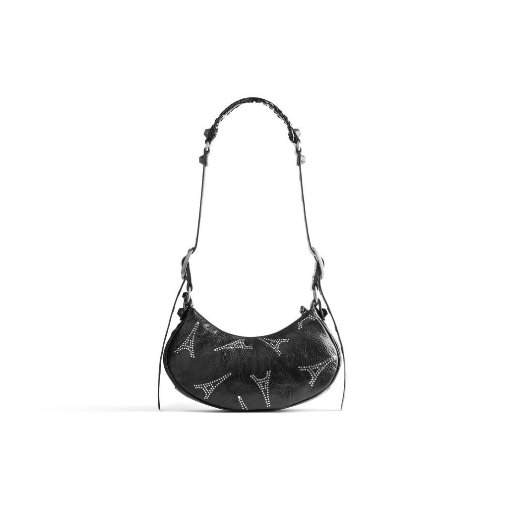 Le Cagole XS Shoulder Bag Eiffel Tower With Rhinestones
