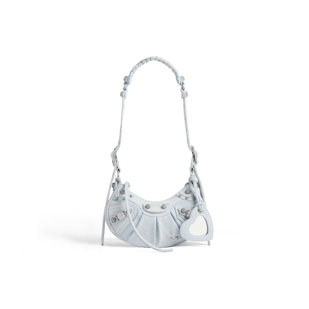 Le Cagole XS Shoulder Bag Denim With Rhinestones