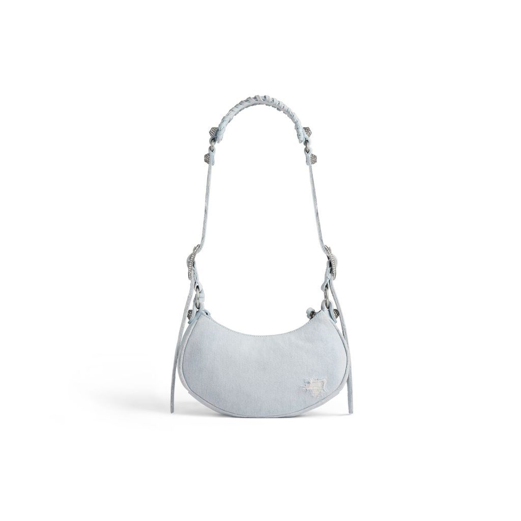 Le Cagole XS Shoulder Bag Denim With Rhinestones