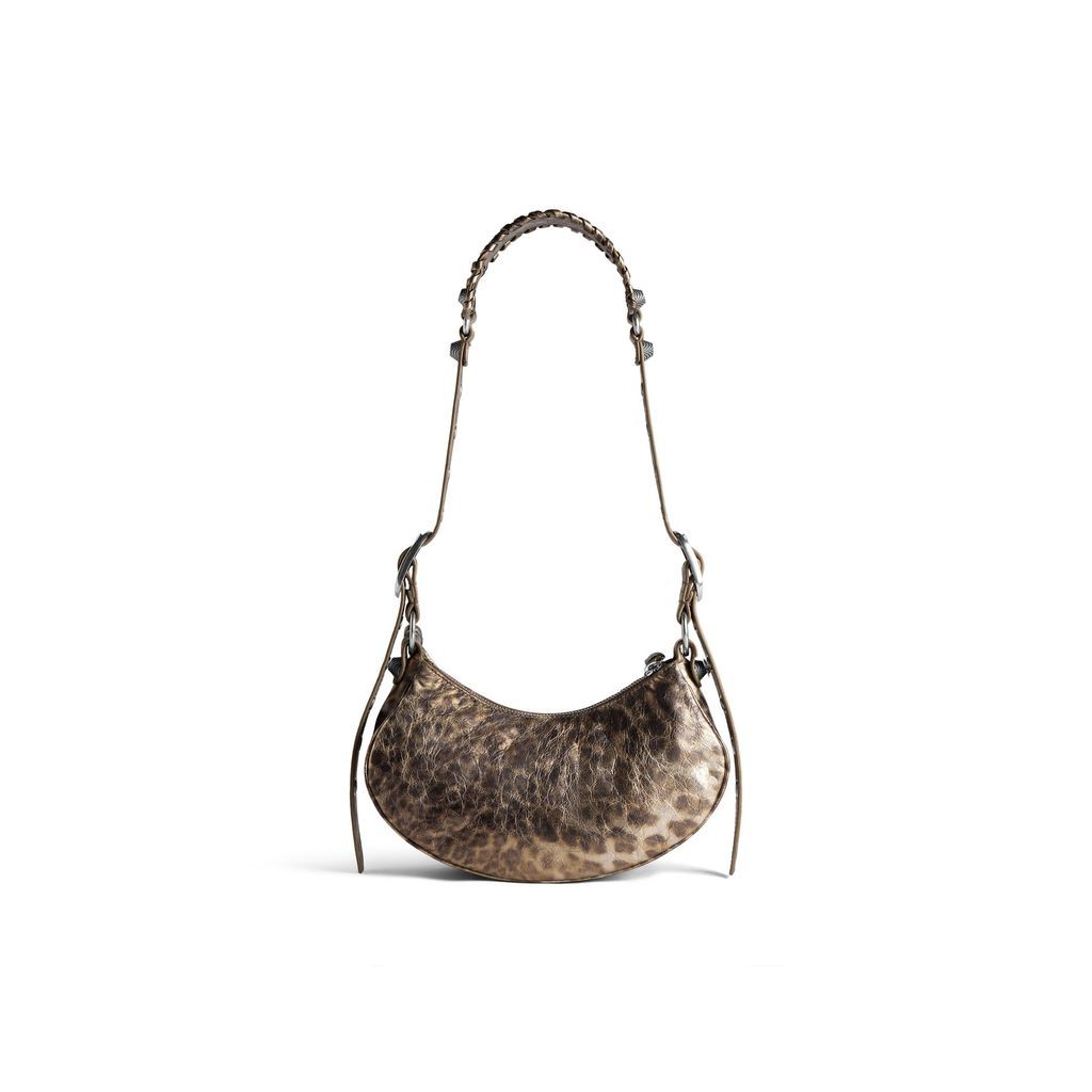 Le Cagole XS Shoulder Bag Metallized With Leopard Print
