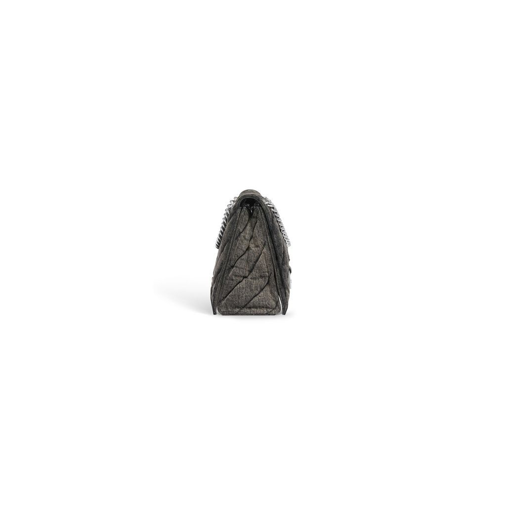 Crush Medium Chain Bag Quilted Denim