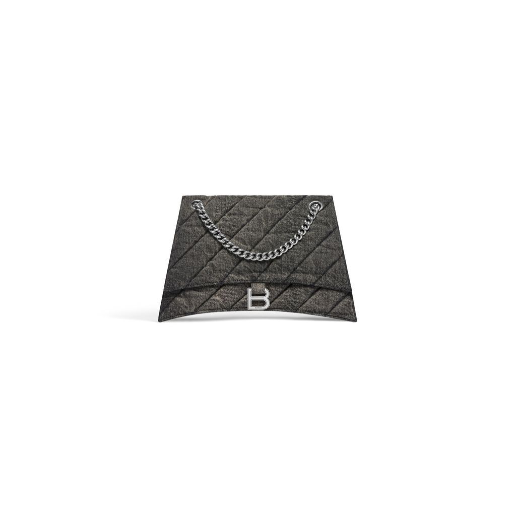 Crush Medium Chain Bag Quilted Denim