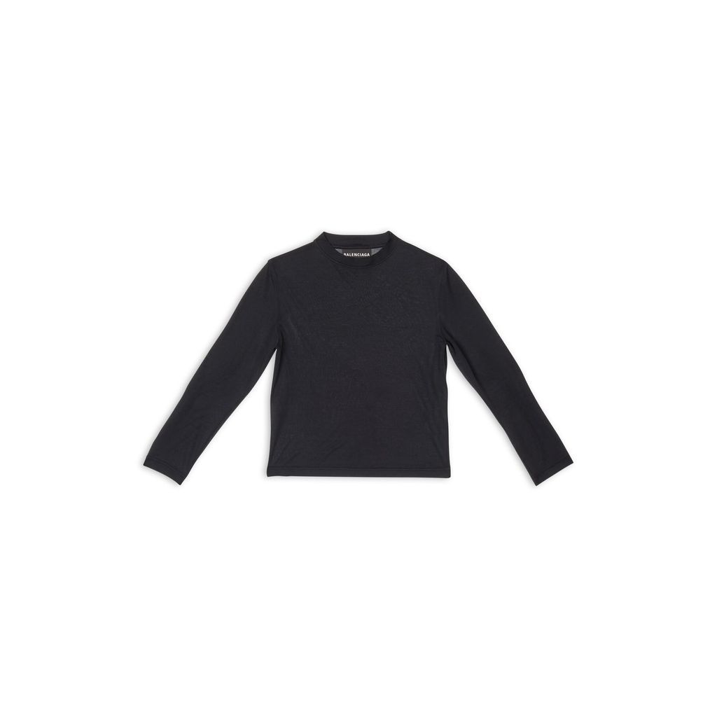 Balenciaga Tab Fitted Long Sleeve T-Shirt