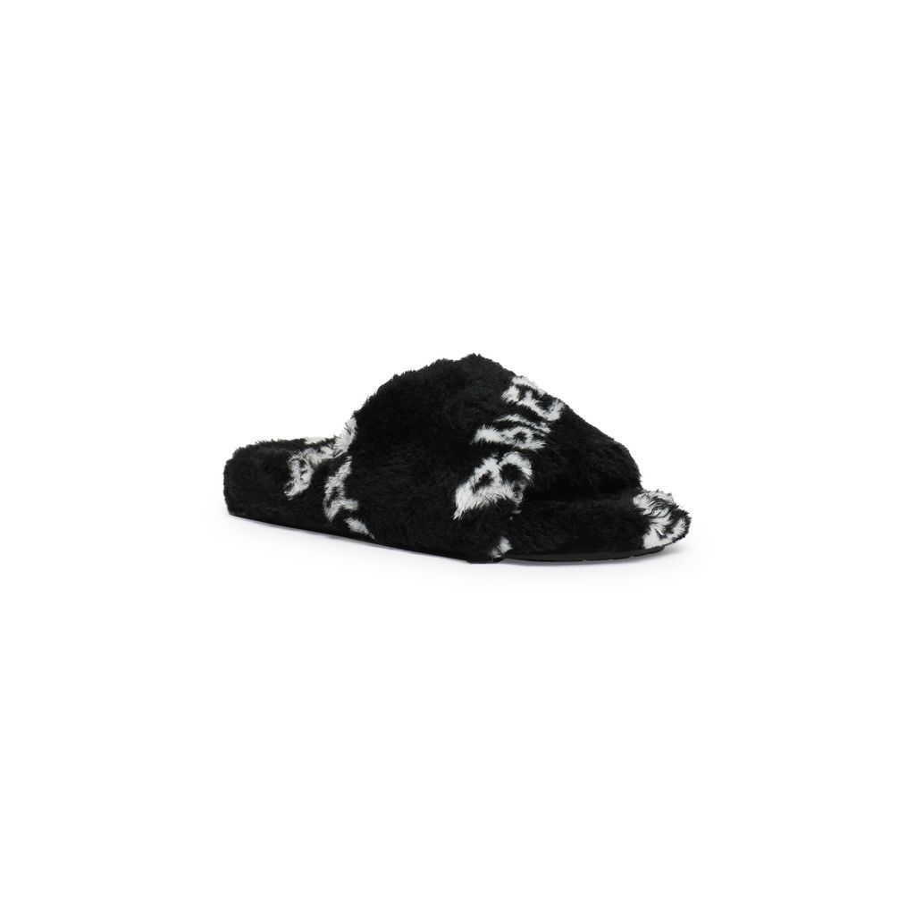 Furry Slide Sandal Allover Logo