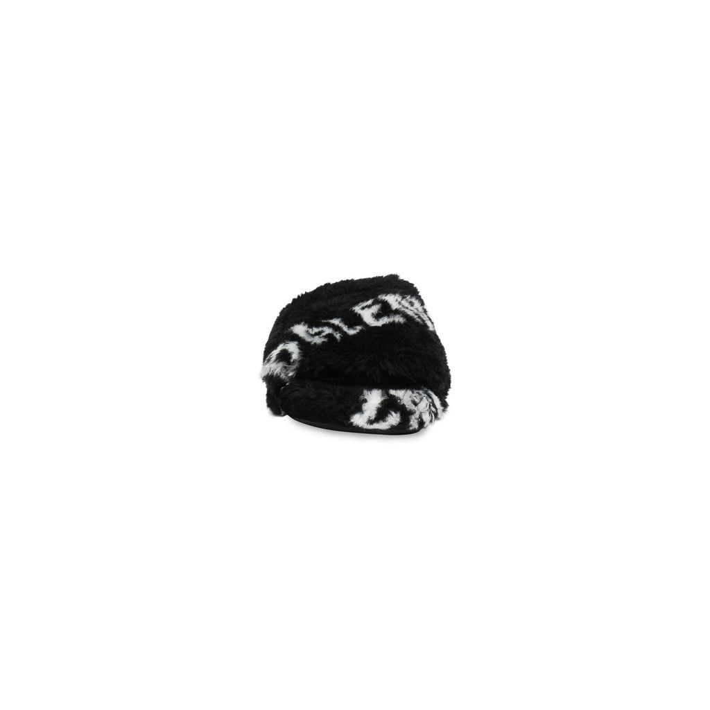 Furry Slide Sandal Allover Logo
