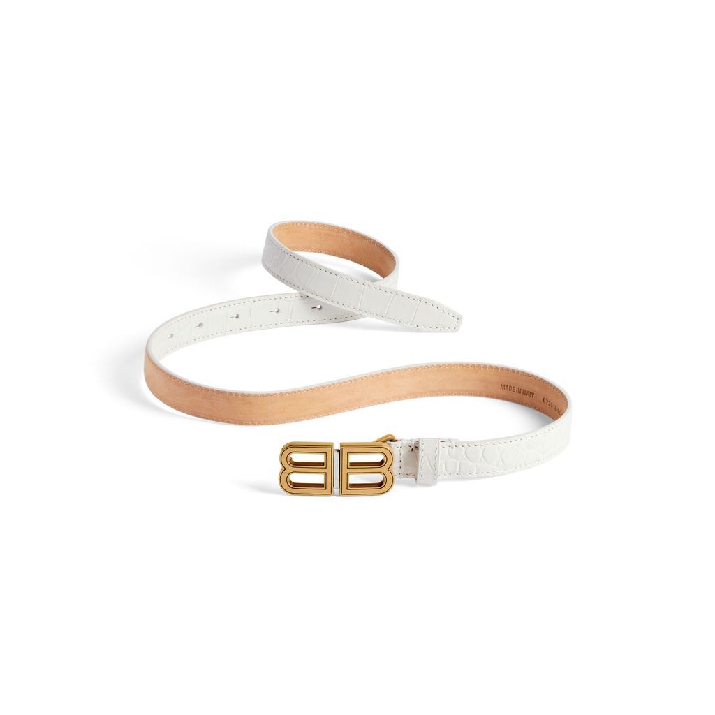 BB Hourglass Thin Belt Crocodile Embossed