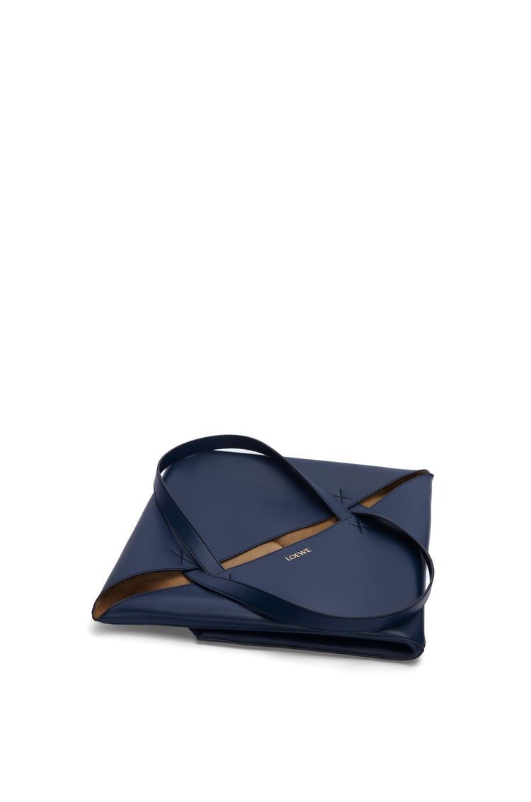 XL Puzzle Fold Tote in shiny calfskin