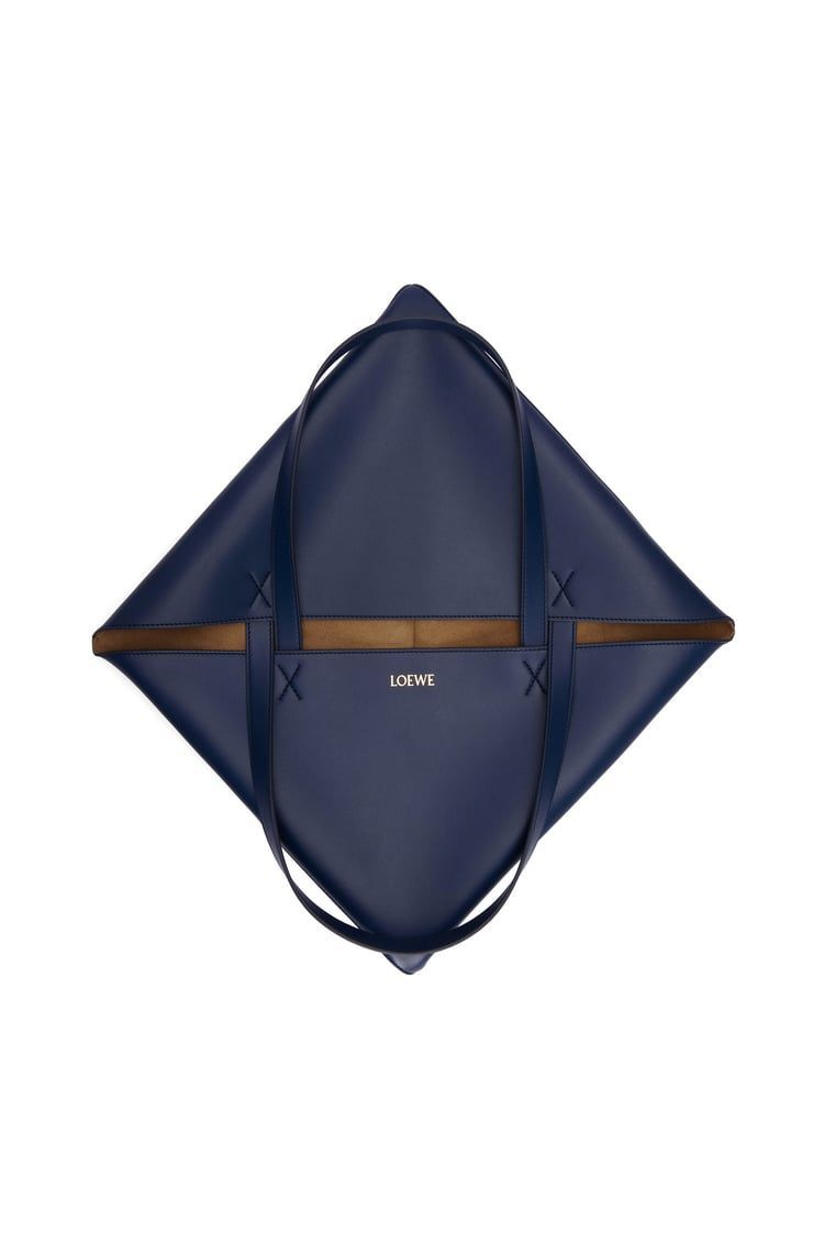 XL Puzzle Fold Tote in shiny calfskin