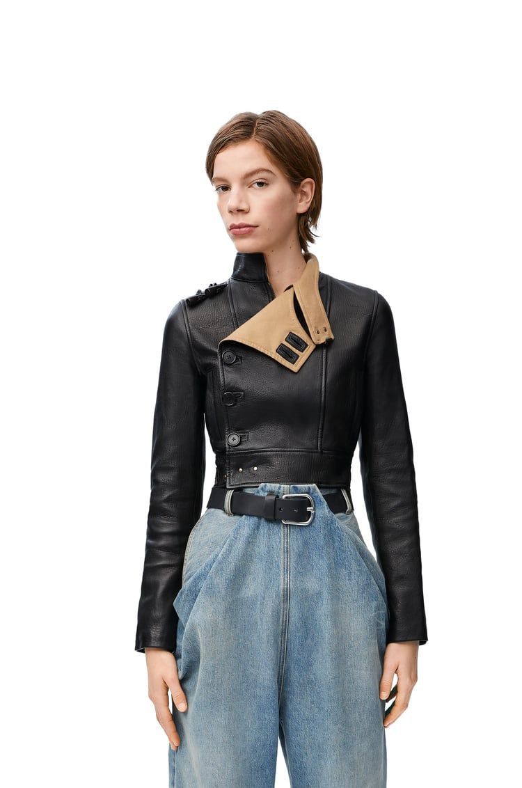 Biker jacket in nappa lambskin
