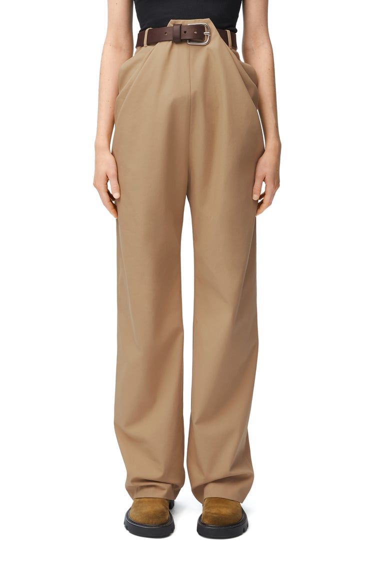 Draped trousers in cotton