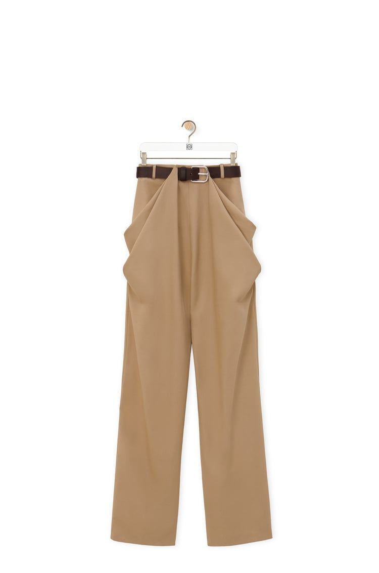 Draped trousers in cotton