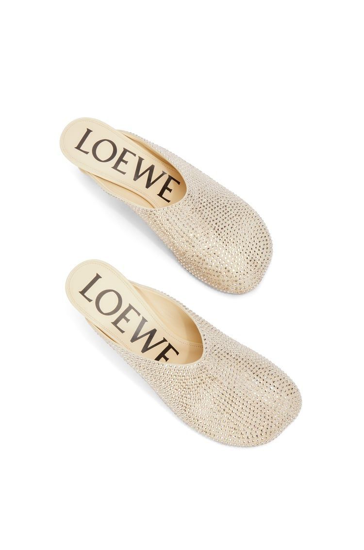 Toy pump in suede and allover rhinestones