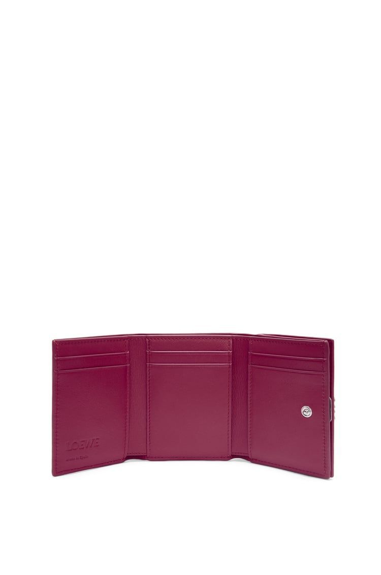 Anagram trifold wallet in pebble grain calfskin