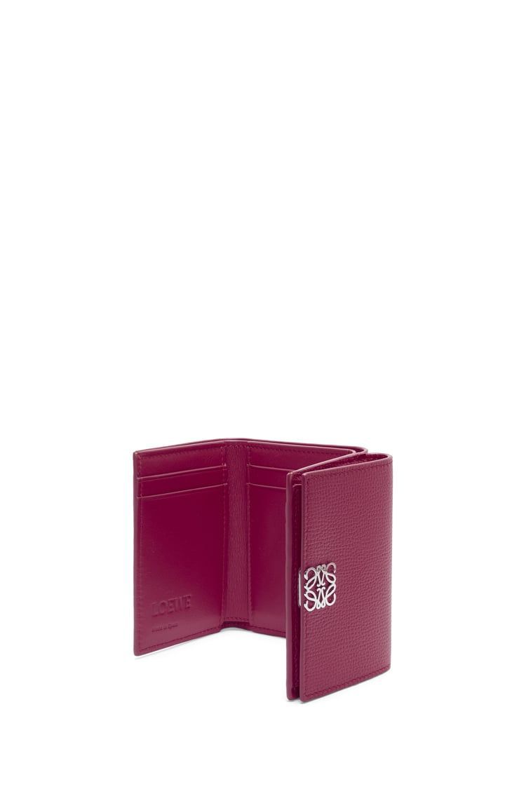 Anagram trifold wallet in pebble grain calfskin