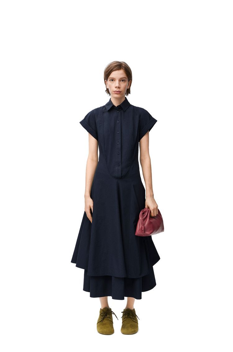 Double layer dress in cotton
