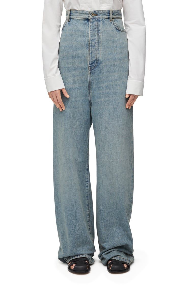 Bustier high waisted jeans in denim