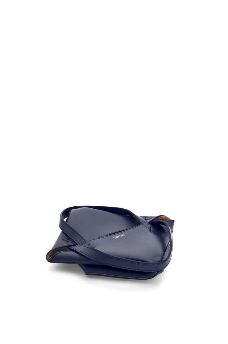 Mini Puzzle Fold tote in shiny calfskin