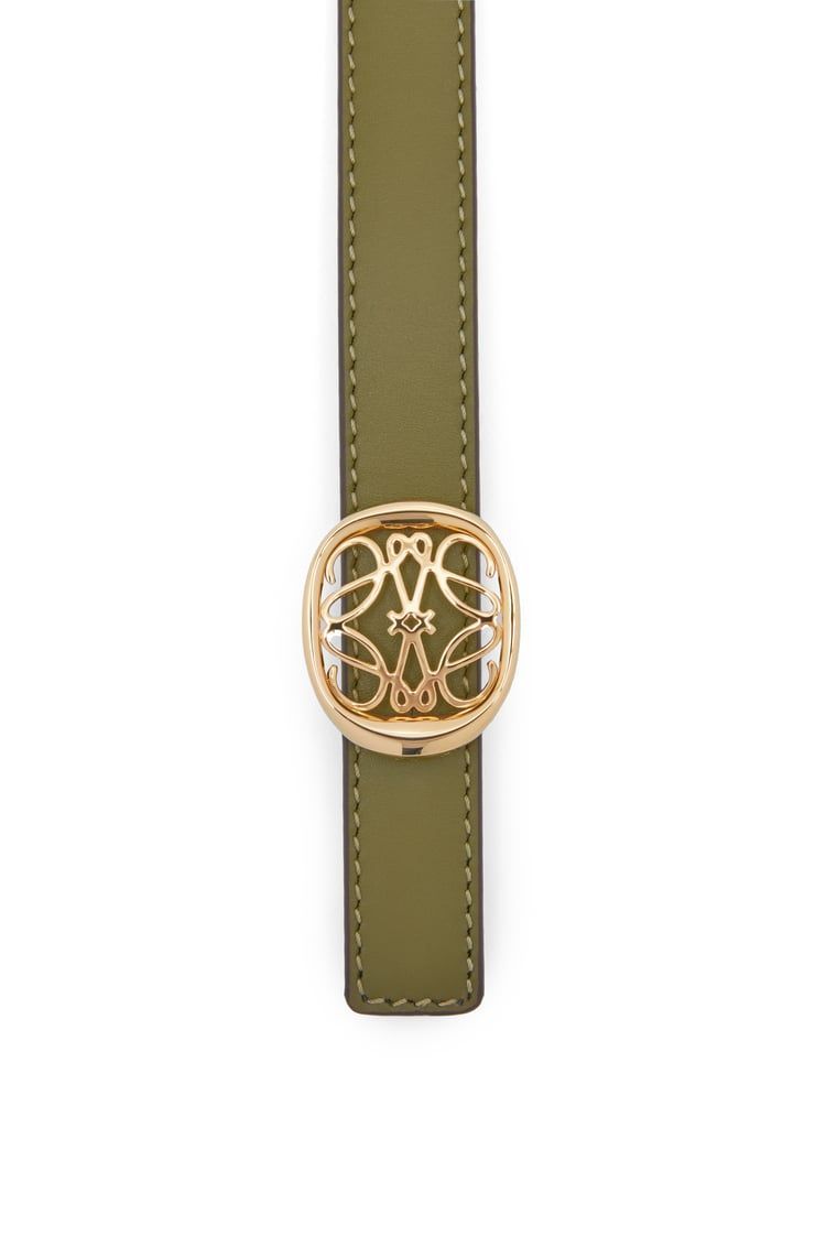 Reversible Anagram Ellipse belt in smooth calfskin