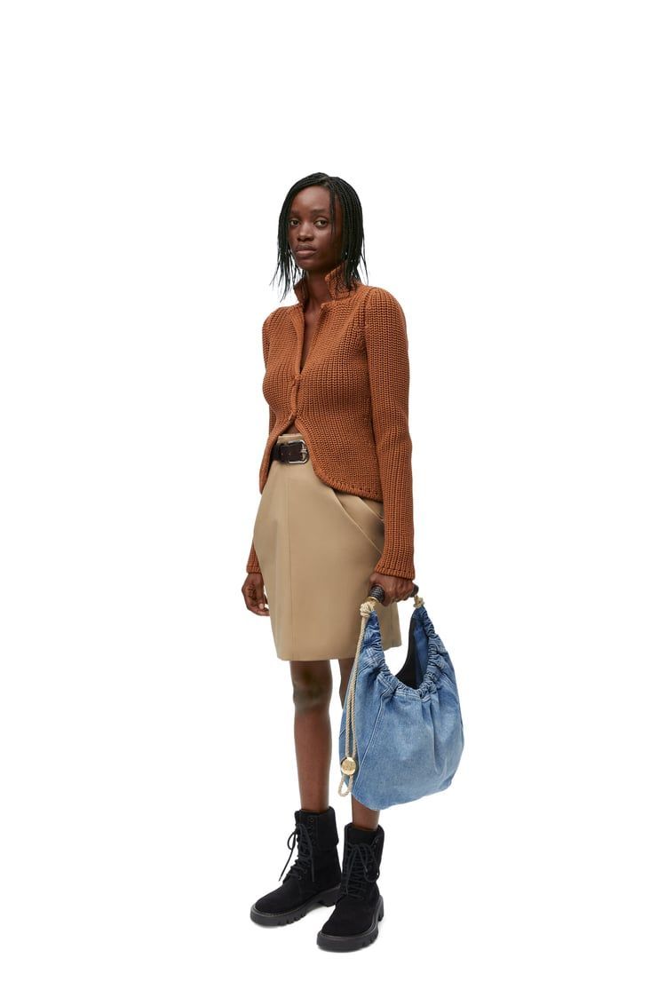 Draped skirt in cotton