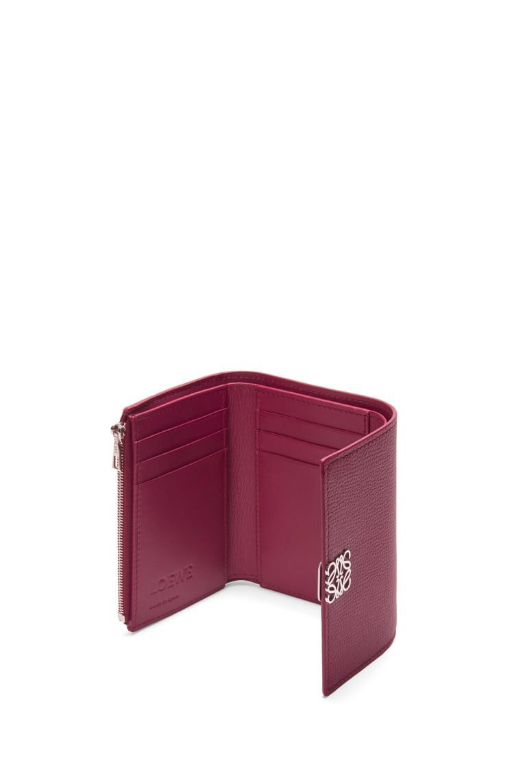 Anagram small vertical wallet in pebble grain calfskin