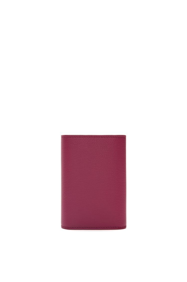 Anagram small vertical wallet in pebble grain calfskin