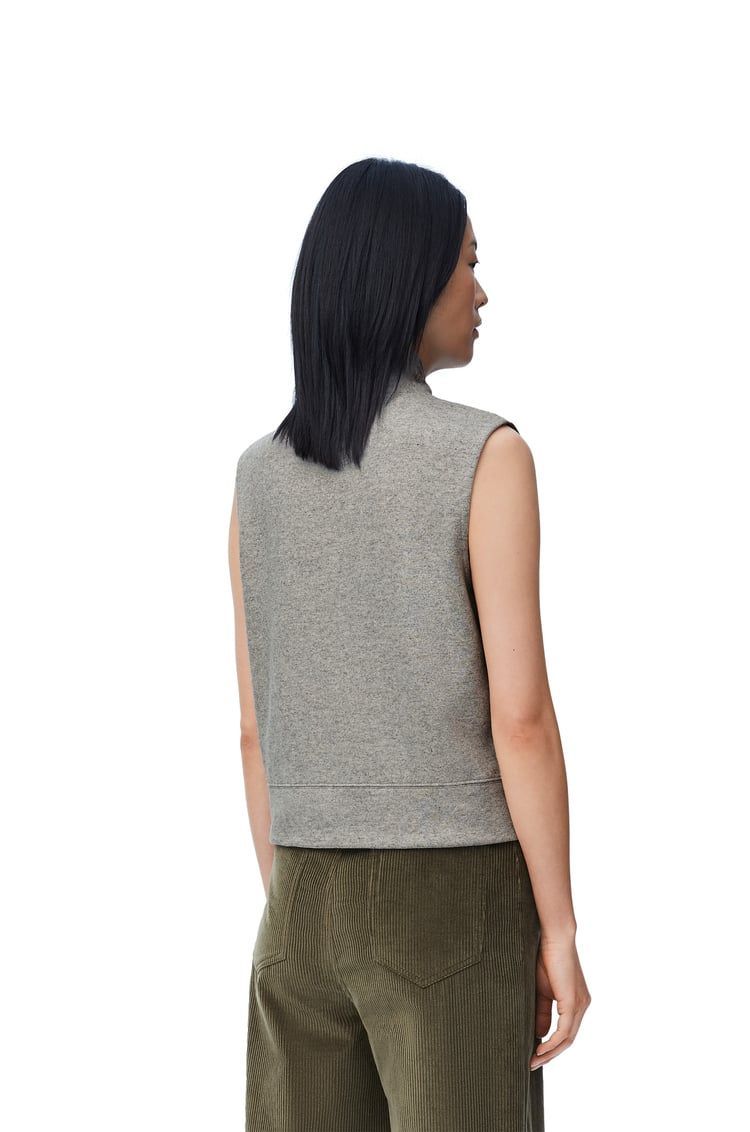 Bow top in wool and silk blend