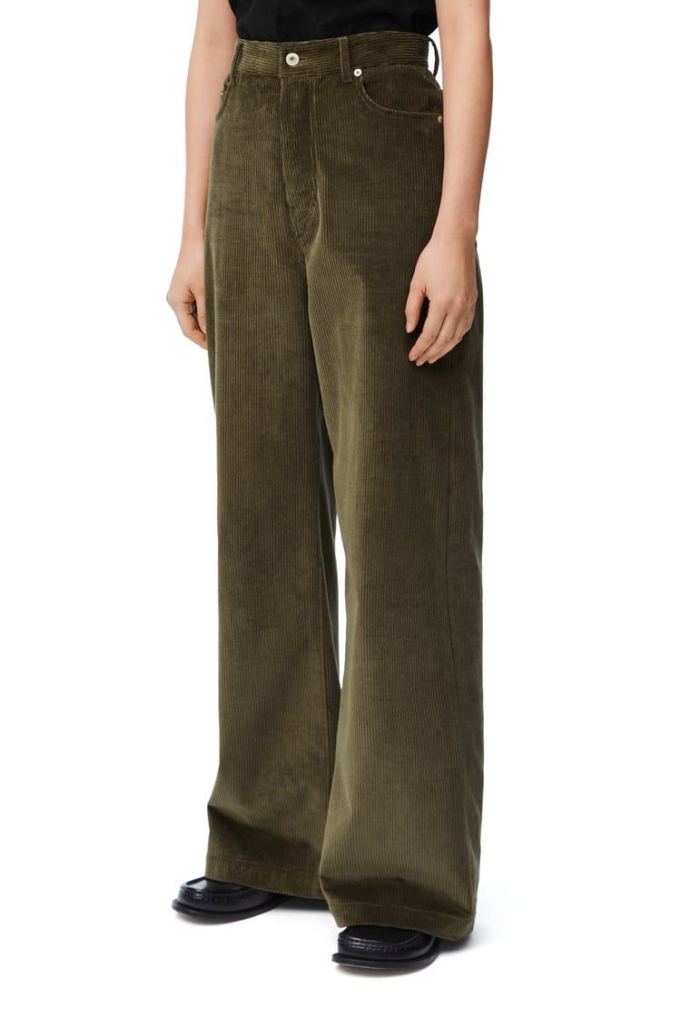 High waisted trousers in cotton and cashmere