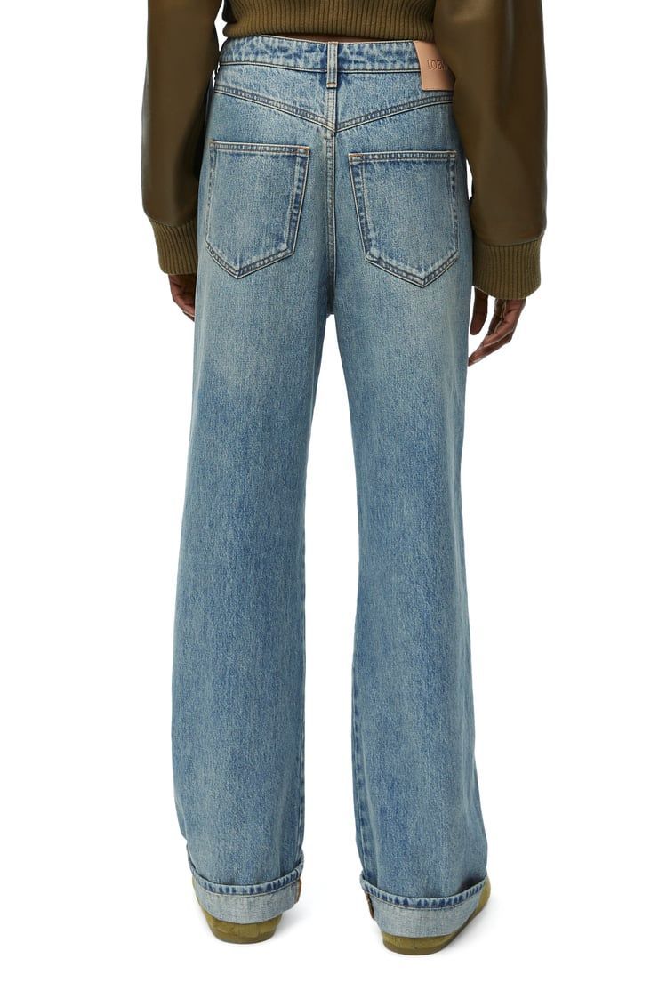 Deconstructed jeans in denim