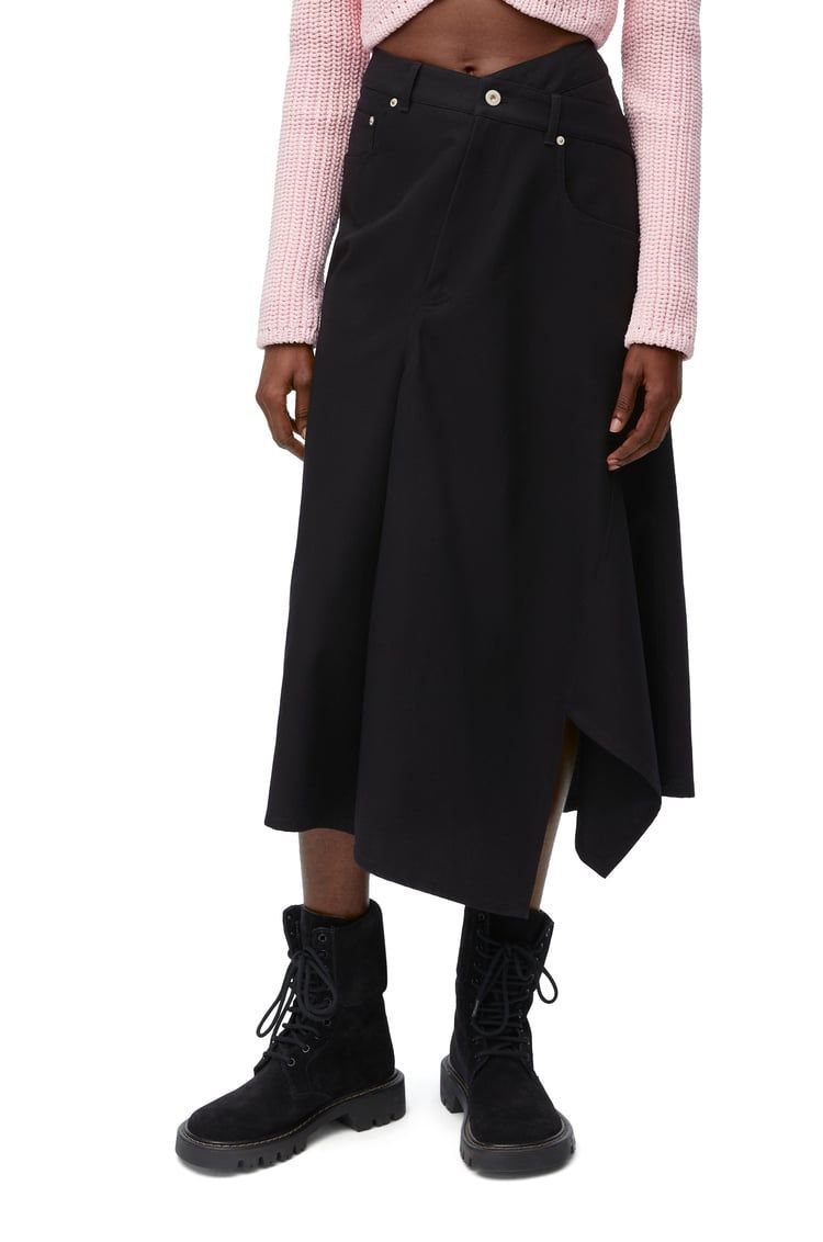 Asymmetric skirt in cotton
