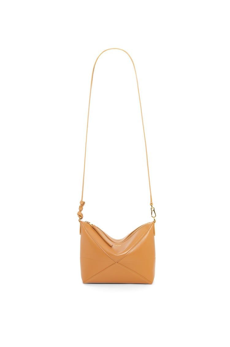 Puzzle Fold pouch in shiny nappa calfskin