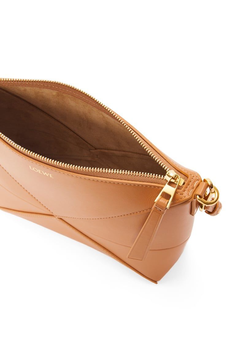 Puzzle Fold pouch in shiny nappa calfskin