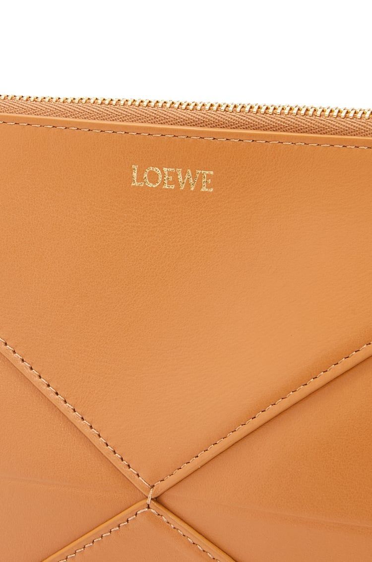 Puzzle Fold pouch in shiny nappa calfskin