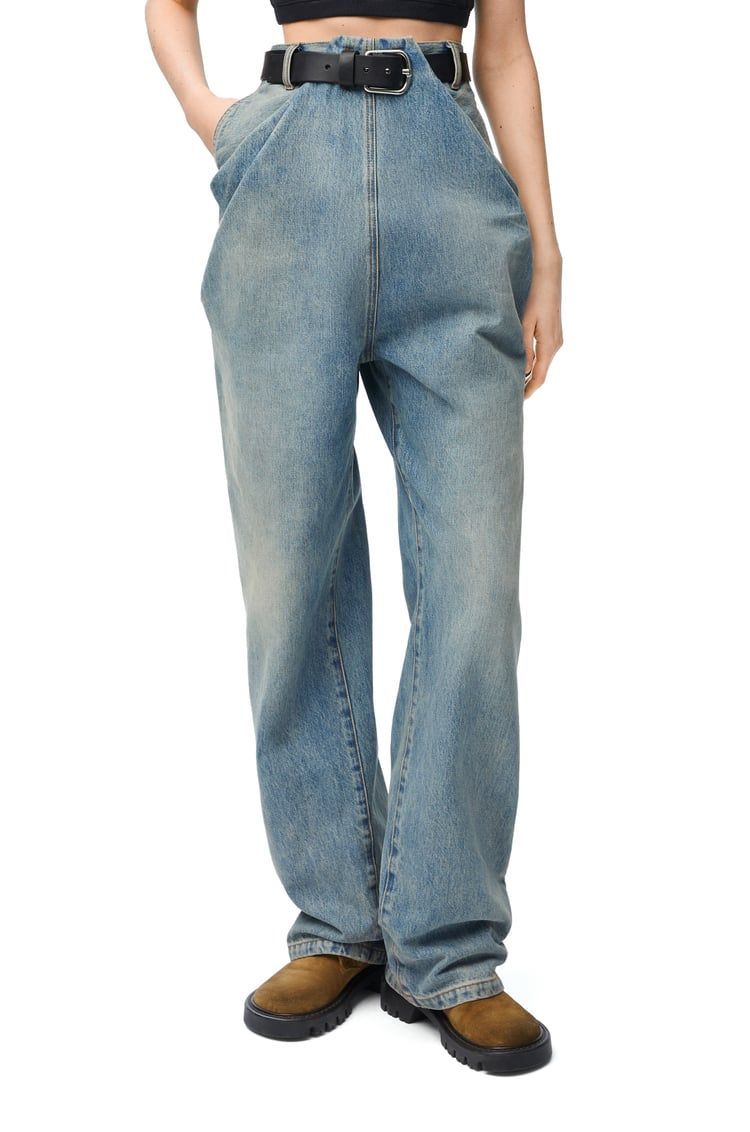 Draped jeans in denim