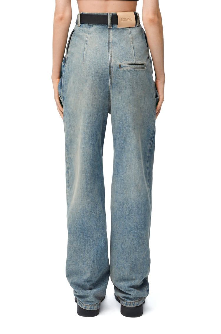 Draped jeans in denim