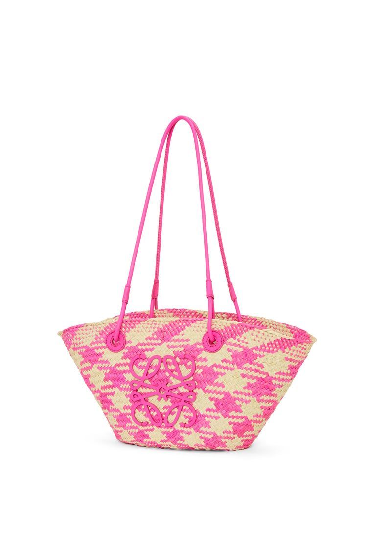 Small Anagram Basket bag in iraca palm and calfskin