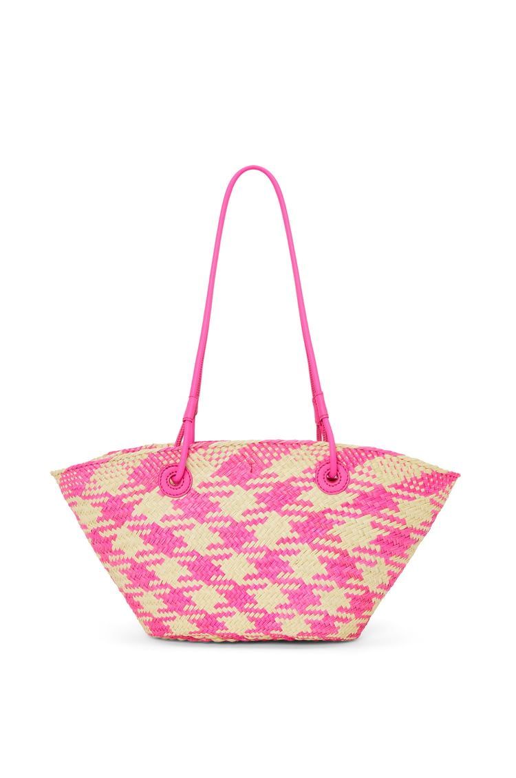 Small Anagram Basket bag in iraca palm and calfskin